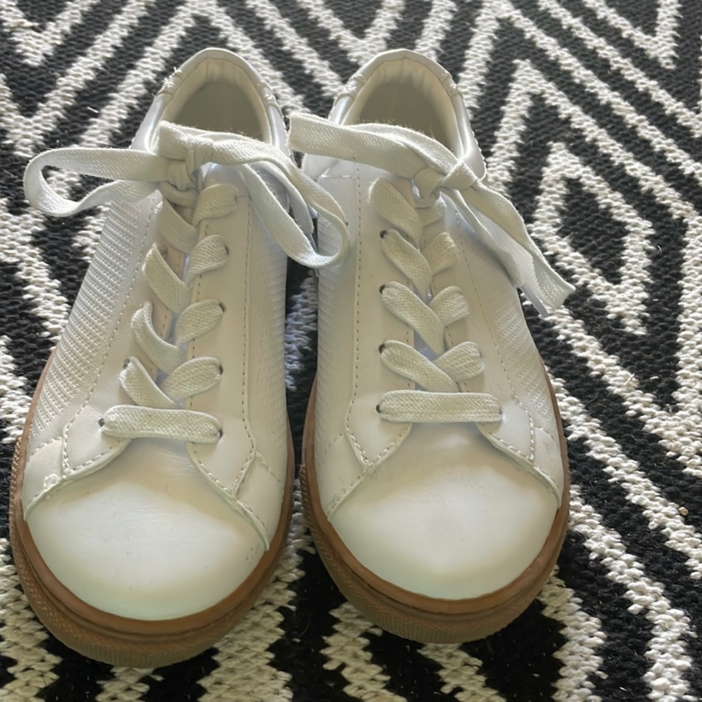 White leather sneakers size 2.